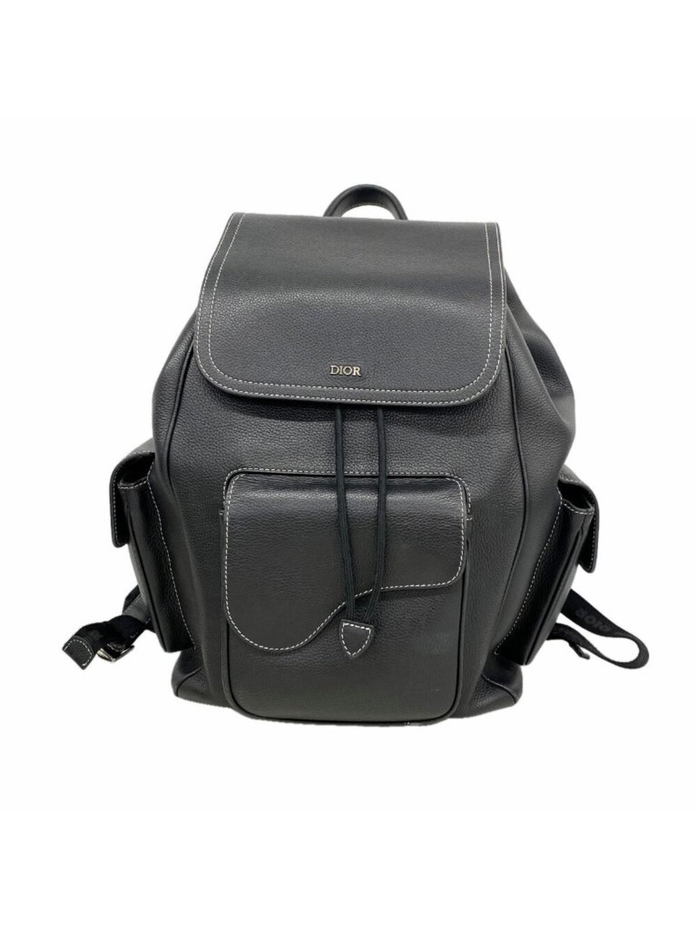 Dior Backpack Saddle Leather Black Silver